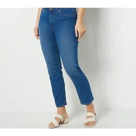 Joan Rivers Petite Cotton Blend Stretch Denim Slim Arkle Medium Wash Petite,2 - Picture 1 of 1